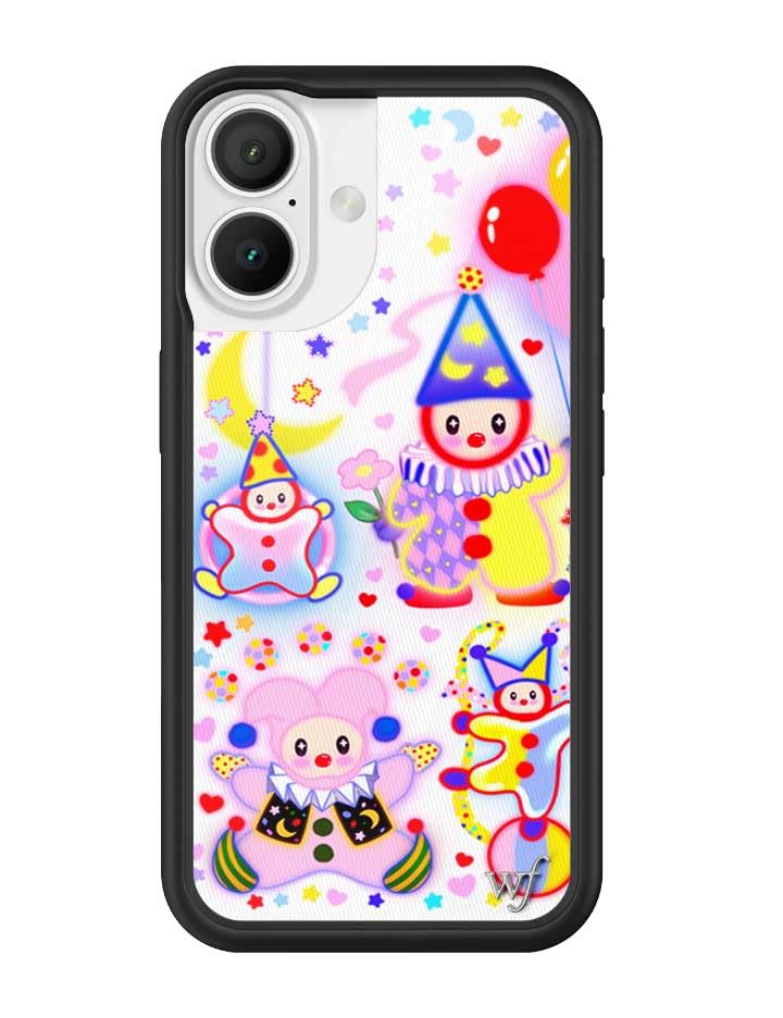 Image of Wildflower Cases - Compatible with iPhone 16 | Protective Black Bumper, 6.5ft Drop Test Certified, Women Owned Small Business | Circus Stars Moon Aesthetic Trendy Cute | Clown Around