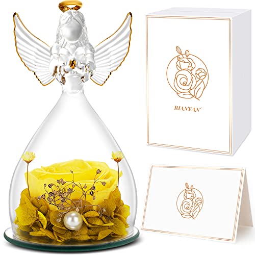 Birthday Gifts For Wowen Mom Girlfriend, Preserved Rose Flower Gifts For Wife Grandma Sister, Angel Figurine With Rose, Ideal Birthday, Anniversary, Wedding, Christmas, Valentine's Day Gifts For Her #TOP30