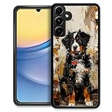 CARLOCA Compatible with Samsung Galaxy A15 Case for Girls Boys Ultra Protection Soft Silicone TPU Non Slip Back for Samsung Galaxy A15 Fashion Pattern Oil Painting Bernese Mountain Dog