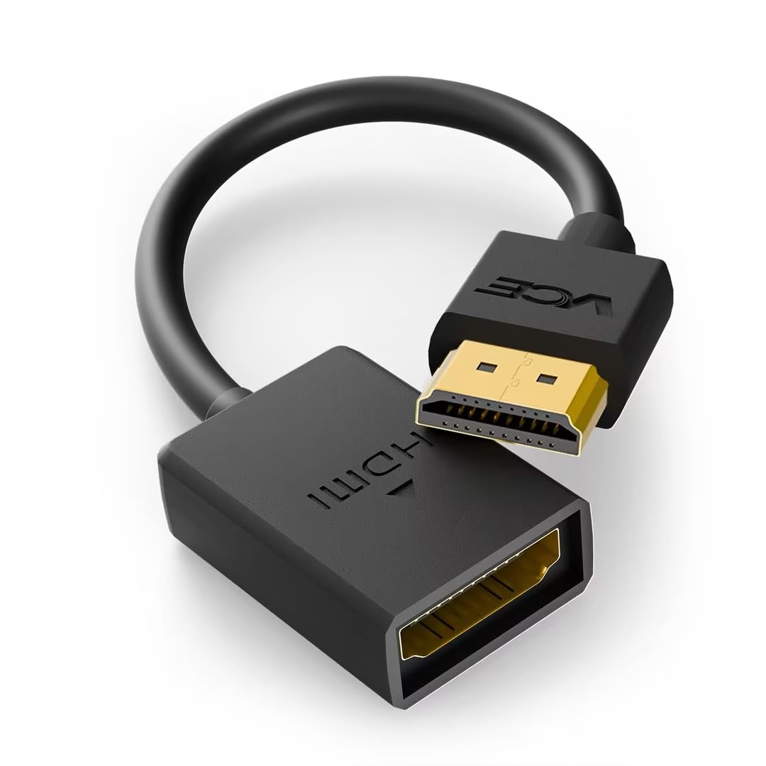 Photo 1 of VCE HDMI Extension Cable Male to Female Adapter Short HDMI Extender Support 4K 3D Compatible with Google Chrome Cast, Roku Stick, HDTV, Laptop and PC