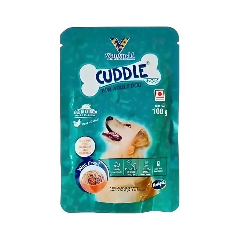 Venworld Cuddle Wet Dog Food, For Adult Dog, Rich In Chicken 100 Gms(Pack Of 10)-image-47