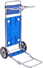 LOLAhome Reforzado Carro portasillas con Brazo Porta Nevera rígida y Convertible en Mesa de Aluminio y PVC Azul de 45x50x105 cm