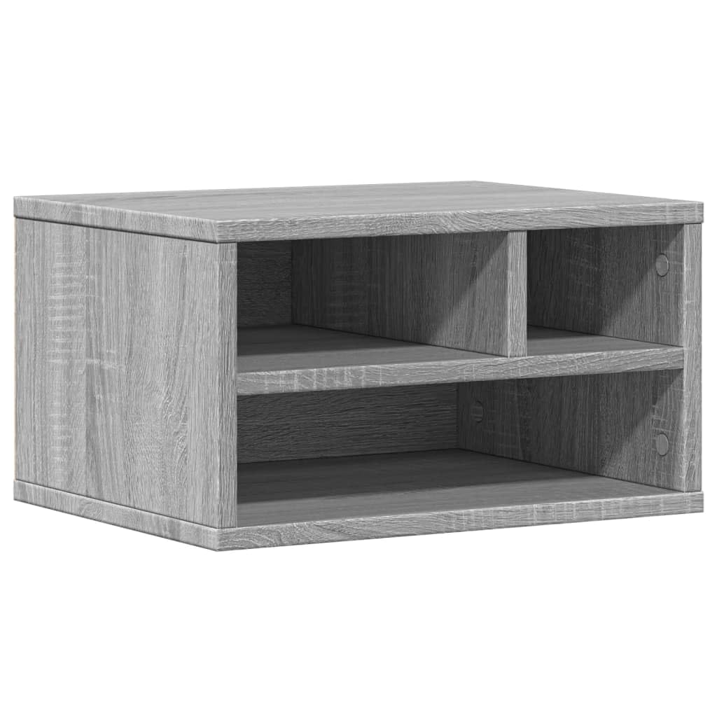 Druckerständer Grau Sonoma 40x32x22,5 cm Holzwerkstoff, Druckerregal mit viel Stauraum für Akten, Dokumente und Bürobedarf, multifunktionaler Organizer auch als Bücherregal