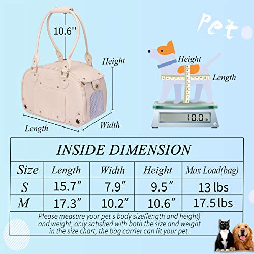 Petshome PH-US-PET-BAG-A-M-BG-3 Dog Carrier Purse, Pet Carrier, Cat Carrier, Waterproof Premium Leather Pet Travel Portable Bag Carrier thumb #5