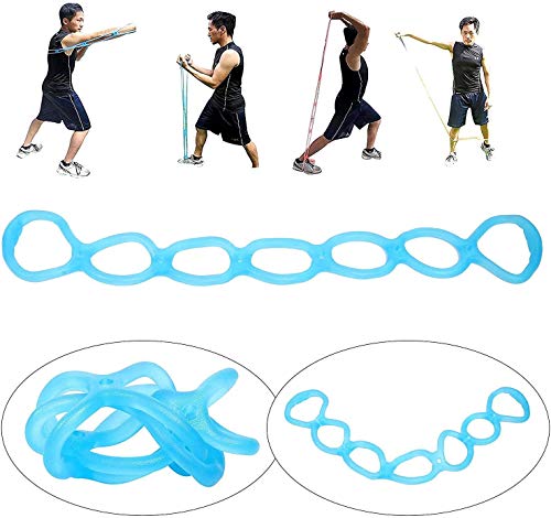 7 Rings Stretch Exercise Band, Portable Silicone Elastic Resistance Band Pilates Flexbands Yoga Stretching Strap Physical Therapy Rehab Belt, Home Gym Workout Equipment For Full Body Exercise (Rose) #TOP6