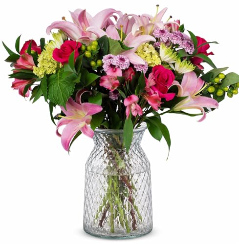 Benchmark Bouquets - Blissful Blossoms (Glass Vase Included) - Fresh Flowers for Delivery - Gift for Mothers Day, Birthday, Anniversary, Sympathy, Get Well, Congratulations Benchmark Bouquets - Blissful Blossoms (Glass Vase Included) - Fresh Flowers for Delivery - Gift for Mothers Day, Birthday, Anniversary, Sympathy, Get Well, Congratulations