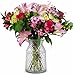 Benchmark Bouquets Blissful Blossoms Pink with Vase- Fresh Flowers, Overnight Shipping & Delivery, Farm Fresh Roses, Flower Bouquet, Pink Flowers