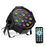 OxyLED OxyMas PL103 18LEDs Stage Light, Sound Control & Remote Control Stage Lighting, RGB Magic Effect New Flat Par Lights for DJ Stage Party Lighting for Disco/ Clubs/ Bar/ Banquet/ Wedding/ Party