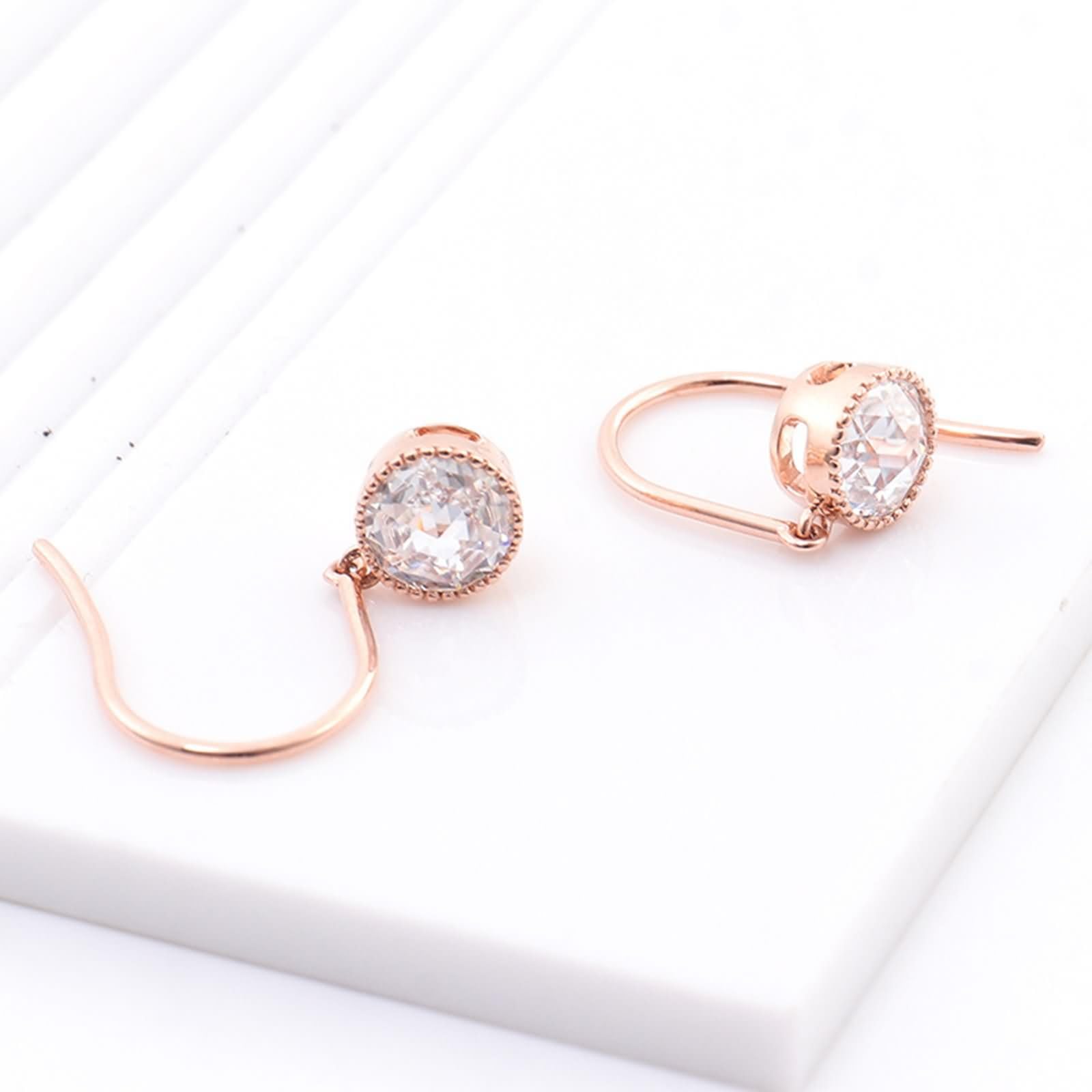 9K / 14K / 18 Karat Weißgold Ohrringe Damen, Rund mit Moissanit, Silber Damen Ohrringe Stecker