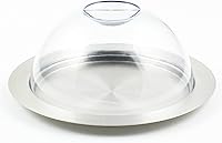 Vista 3 de Zoie + Chloe Mantequillera redonda de acero inoxidable con tapa fácil de sostener