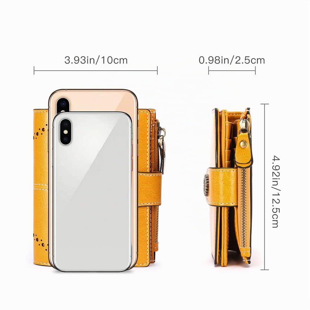 SENDEFN Portafoglio Donna in Pelle, Portamonete Donne Cuoio di Blocco RFID in Cuoio con 16 scomparti per carte di credito con 2 Finestra di Identificazione e 1 Tasca con Cerniera
