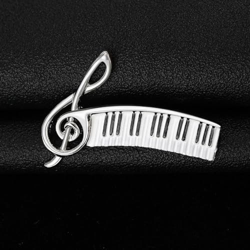 Image of Piano Lover Musical Instrument Brooches Pianist Delicate Music Note Lapel Pin Recital Gift For Piano Players Teacher Students Graduation Pins Decoration Dress Accessories Boutonniere Corsage