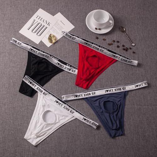 Mens Sexy Open Front Underwear High Cut Bikini Briefs T back Sissy Lingerie3