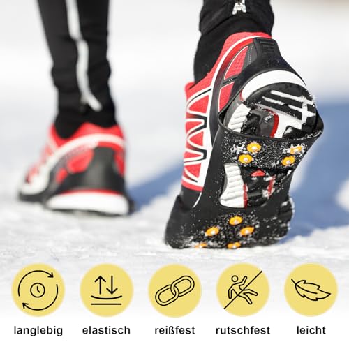 ALPIDEX Anti Rutsch Schuhspikes Größe 35-47 Ersatzspikes Ice Grips Schuhkrallen Schnee EIS Spikes Sohle Wandern Spazieren Hiking Walking Winter, Größe:S
