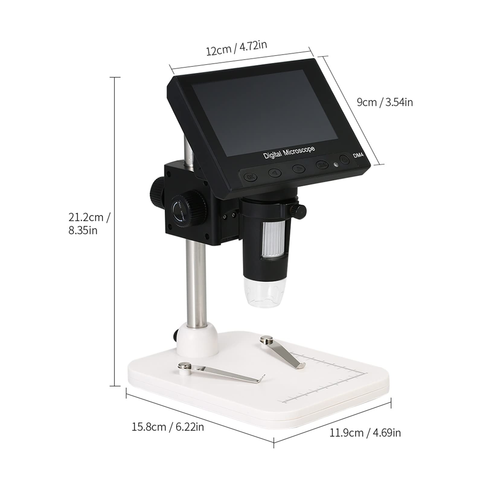 Mikroskop cyfrowy, Mikroskop Cyfrowy 4,3-calowy Wyświetlacz LCD 1080P Lupa Z Uchwytem