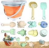 Neuytiky Jouet de Plage Enfant | 11 Pièces avec Seau Pliable & Moules Animaux | Jeux de Pl...