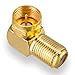 Produktbild HB-DIGITAL 1x SAT Winkel-Adapter für SAT Anlagen | vergoldete F-Winkel-Adapter | F-Stecker (SAT, männlich) auf F-Buchse (SAT, weiblich) | rechtwinklig Ecke Steckverbinder 90° Grad