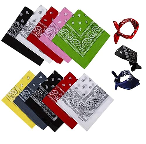 Wymaodan Lot de 10 bandanas unisexes 55 x 55 cm Cover