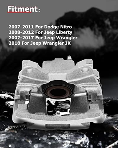 Image of cciyu Rear Right Disc Brake Caliper Assembly w /Bracket 18B5047 2007-2011 For Dodge For Nitro,2008-2012 For Jeep For Liberty,2007-2017 For Jeep For Wrangler,2018 For Jeep For Wrangler JK