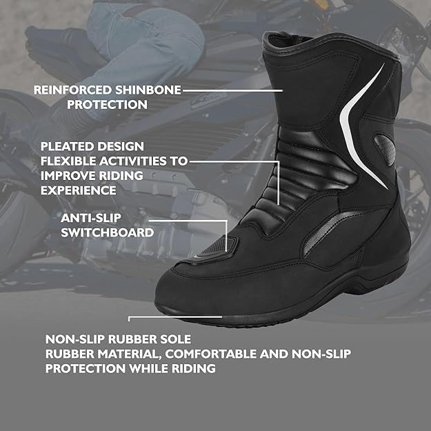 Zapatos de moto para hombre calzado de calle reforzado protección contra impactos suela antideslizante