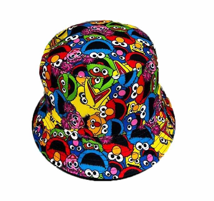 Cool Cartoon face Print Festival Holiday Sun Bucket hat…