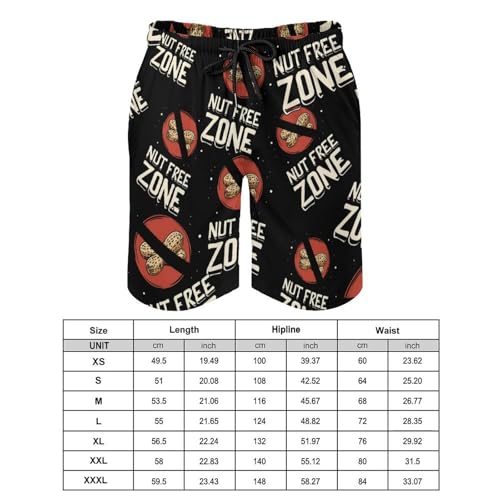 Nut Free Zone Men's Swim Trunks Board Shorts Beachshorts Swimsuits with Pockets Mesh Liner2