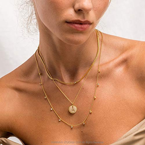 Dremmy Studios Dainty Heart Initial Pendant Necklace, 14K Gold Plated Initial Letter Necklaces for Women Alphabet A to Z2