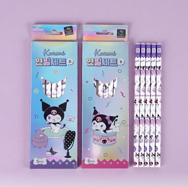 Set de 10 lápices hexagonales Florian diseño Purple Kuromi miniatura 1