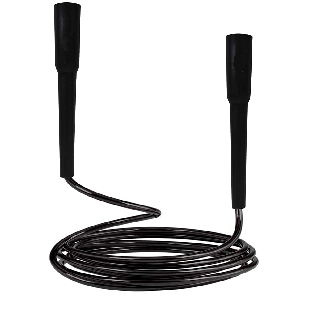 Adjustable Skipping Rope with Plastic Handle for Gym Fitness | Black - Pack of 1-image-18