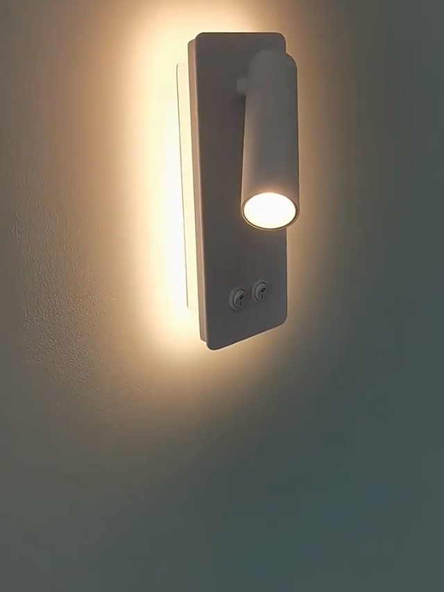 Image of Bedside Reading Lamp Wall Mounted, LED Wall Reading Lights for Bed, Plug in Wall Sconce Set of 2, Bed Reading Light 3W 3000K Book Light with 9W Ambient Lighting