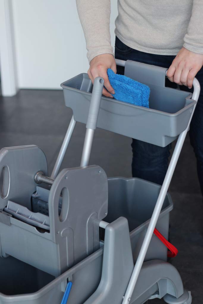 BELLANET Wischwagen, robuster Profi Hygiene- & Reinigungswagen mit Presse und 2 x 18 Liter Eimern - aus 50% Recycling-Material