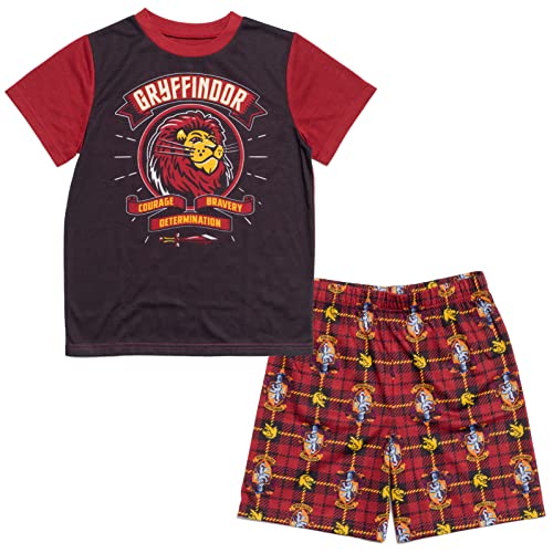Harry Potter Gryffindor Hufflepuff Ravenclaw Slytherin Pajama Shirt and Shorts Sleep Set Little Kid to Big Kid - Main Image
