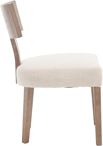 Miniatura 7 de chairus Juego de 6 sillas de comedor de granja, sillas decorativas tapizadas con respaldo de madera natural en forma de T, sillas de cocina sin Lino