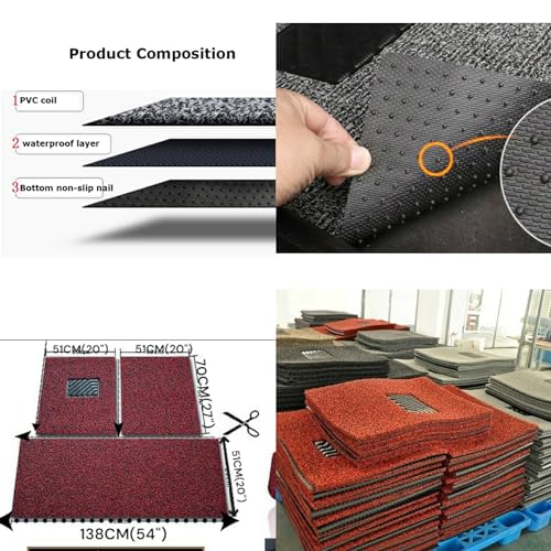 Image of PVC Cushion Car Mats - Universal 3 Piece Anti-Skid Noodle Car Foot Mats, Durable Vinyl Rubber Floor Mat, Dust & Liquid Trapping, Trapping Built for Comfort- (Plain Black)