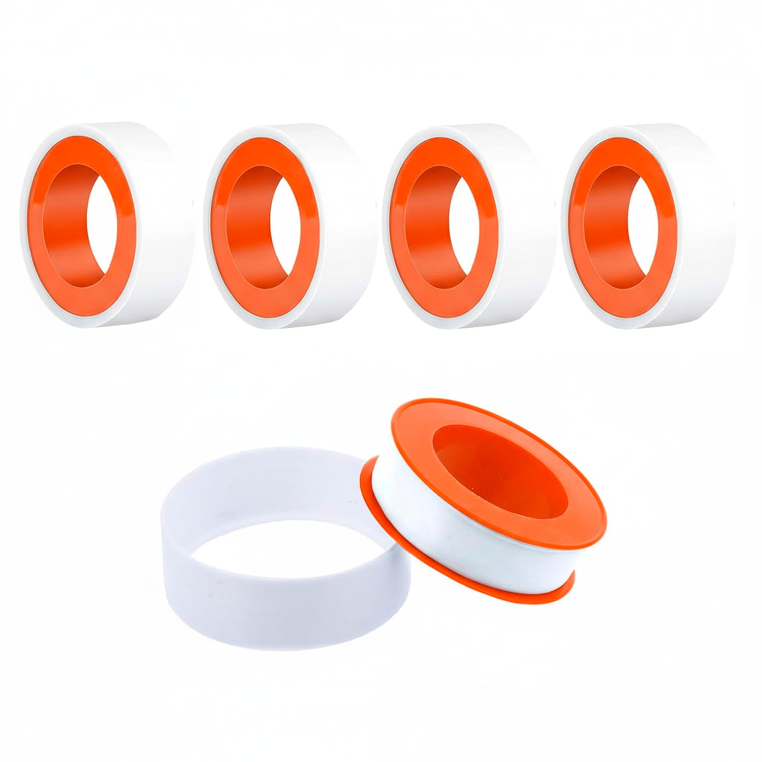 CABLEPELADO - Cinta de Teflón (PTFE) Profesional | Pack 5 Uds | Rollo de 12m x 12mm x 0.1mm | Sello a Prueba de Fugas para Roscas de Fontanería, Gas y Aire