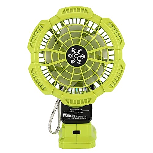 Image of Philophca Clip on Fan Compatible with Ryobi 18V Battery, Cordless Camping Fan with 3 Speed, USB Port 330° & 110° Pivotin Powerful Wind