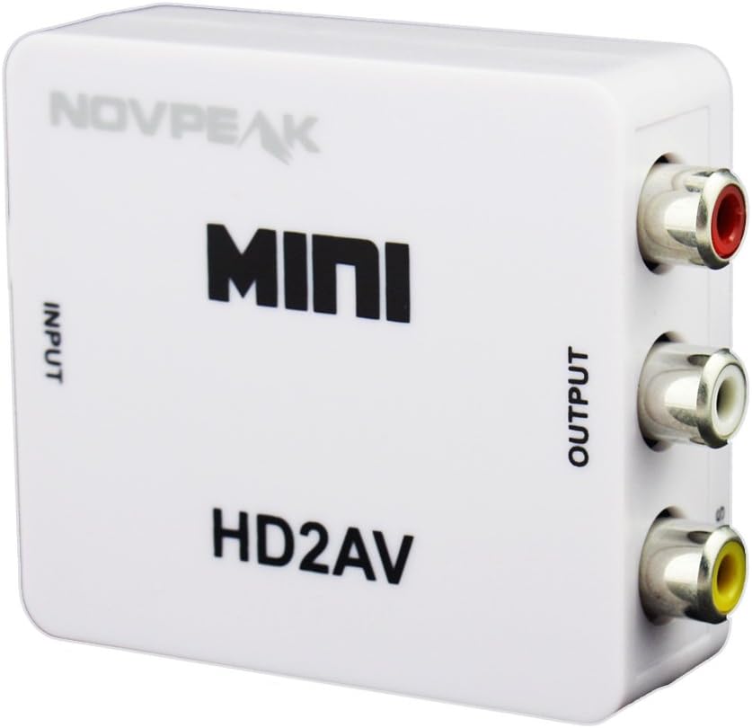 HDMI to RCA,NOVPEAK 1080P HDMI to AV 3RCA CVBs Composite Video Audio Converter Adapter Supporting PAL/NTSC with USB Charge Cable for PC Laptop Xbox PS4 PS3 TV STB VHS VCR Camera DVD