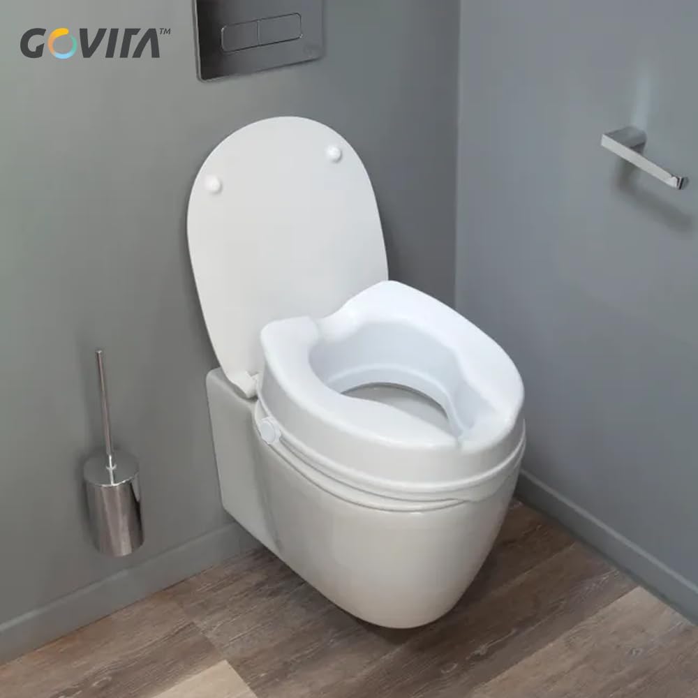 GOVITA - Rialzo WC per Anziani e Disabili, Ausilio Bagno Universale, Alzawater, Sollevatore WC (Altezza di 12 cm)