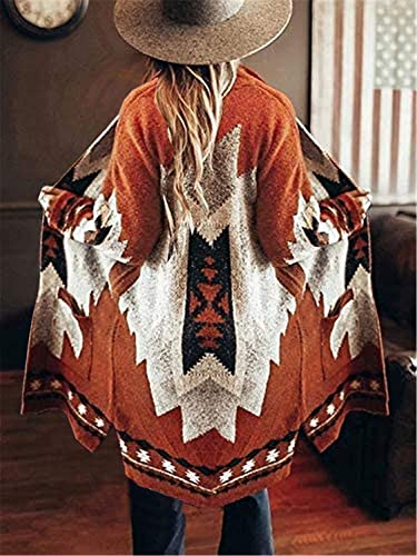 Jawint Women Vintage Tribal Knitted Cardigan Sweater Coat Western Casual Open Front Outwear with Pocket2