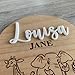 Custom Name Sign with Engraved Animals, Personalized Baby Announcements Sign, Nursery Room Decor, Jungle Theme (Design 2)