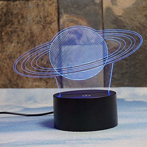 Deerbird Saturn Rings 3D Illusion 7 Color Changing Touch Table Desk Led Night Light Great Gifts For Boys #TOP1