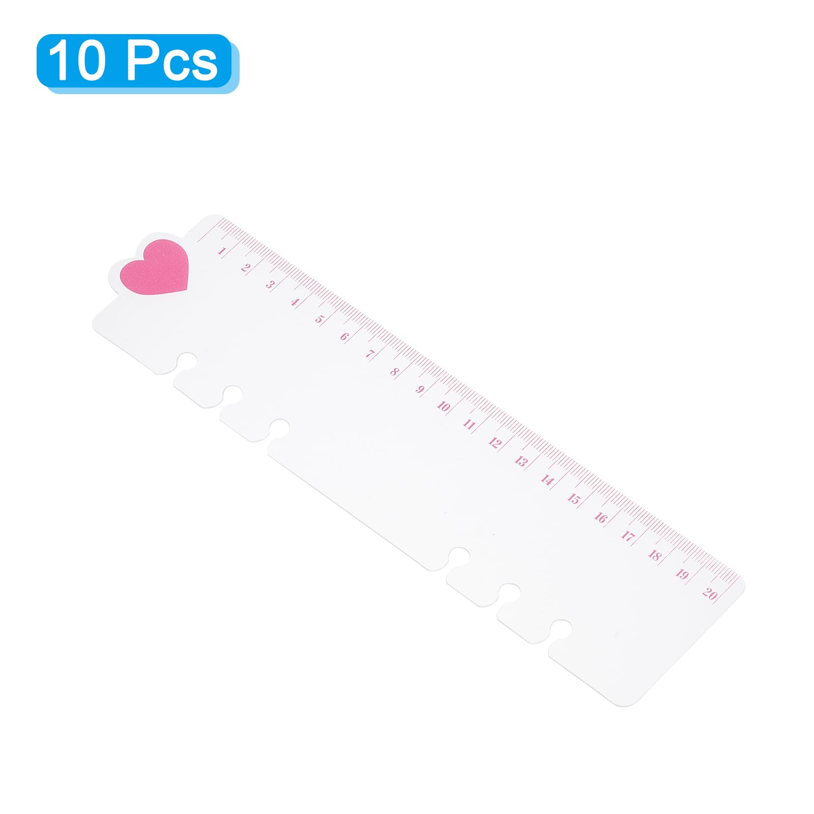 PATIKIL 8.7"x2.2" Bookmark Ruler, 10 Pack Snap-in Ruler Page Marker Book Mark Measuring Tools for 6-Hole Binder Notebook - Image 3