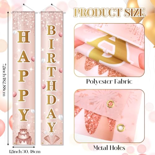 Image of Birthday Decorations Banner, Happy Birthday Door Sign for Men Women Boys Girls Ideal Birthday Decorations Party Supplies Outdoor Indoor 72 x 12 Inch