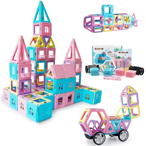 Magblock 103 Teiles Magnetische Bausteine Magnetische Blöcke für Kinder Magnet Lernspielzeug Spielzeug Kreatives Konstruktion Bauen Blöcke Geschenk ab 3 4 5 6+ Jahre Junge Mädchen