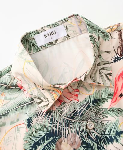 KYKU Hawaiian Shirt for Men: Beach Vacation Summer Short Sleeve Button Down Mens Shirts Casual Stylish4