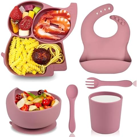 Hoseay Baby Weaning Set with Suction Bowl Cover