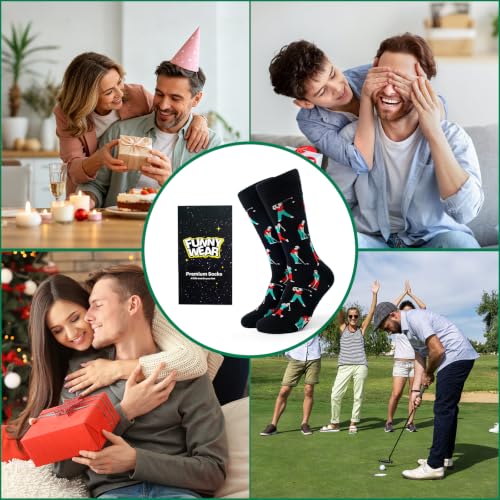 BONANGEL Golf Socks for Men, Funny Golf Gift for Dad Husband Golfers 1 Pair - image 6