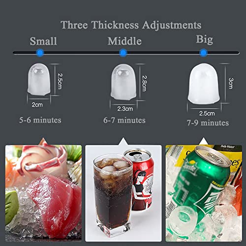 Máquina eléctrica para hacer hielo de mostrador, máquina automática para hacer cubos de hielo, 10 cubos en forma de bala listos en 8 minutos, grosor ajustable, ideal para fiestas y barras domésticas miniatura 4