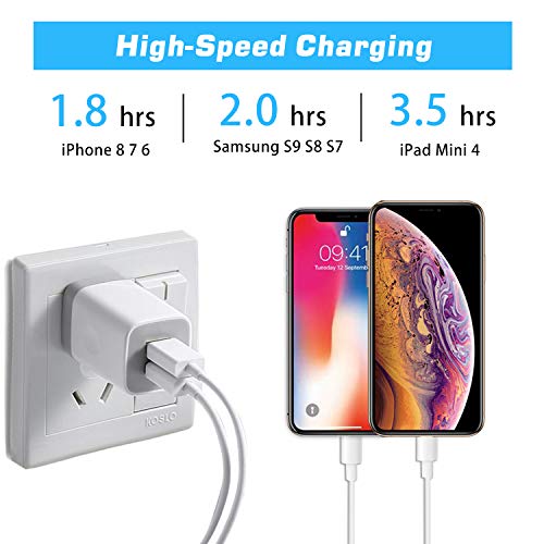 X-EDITION USB Wall Charger,4-Pack 2.1A Dual Port USB Cube Power Adapter Wall Charger Plug Charging Block Cube for Phone 8/7/6 P   lus/X, Pad, Samsung Galaxy S5 S6 S7 Edge,LG, Android (White)