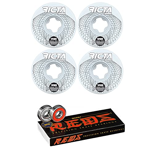 Ricta Skateboard Wheels 53mm Wireframe Sparx 99A with Bones Reds Bearings